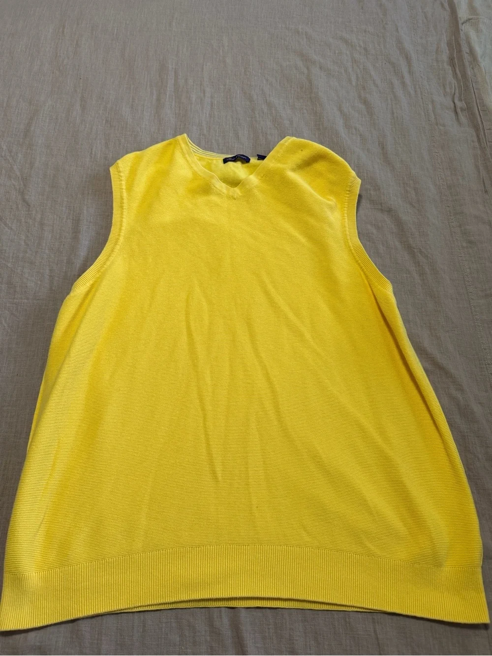 Butter Yellow Knit Sweater Vest Big And Tall Size XXL Vibrant Summer Bold Retro